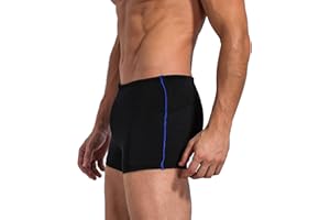Leshang Mens Square Leg Shorts Mens Comfortable Swimsuit for Polyester PBT Fabric