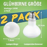 LUCKY HERP Reptile Heat Lamp Bulb 2 Pack 100W E27 Basking Spotlight view 3