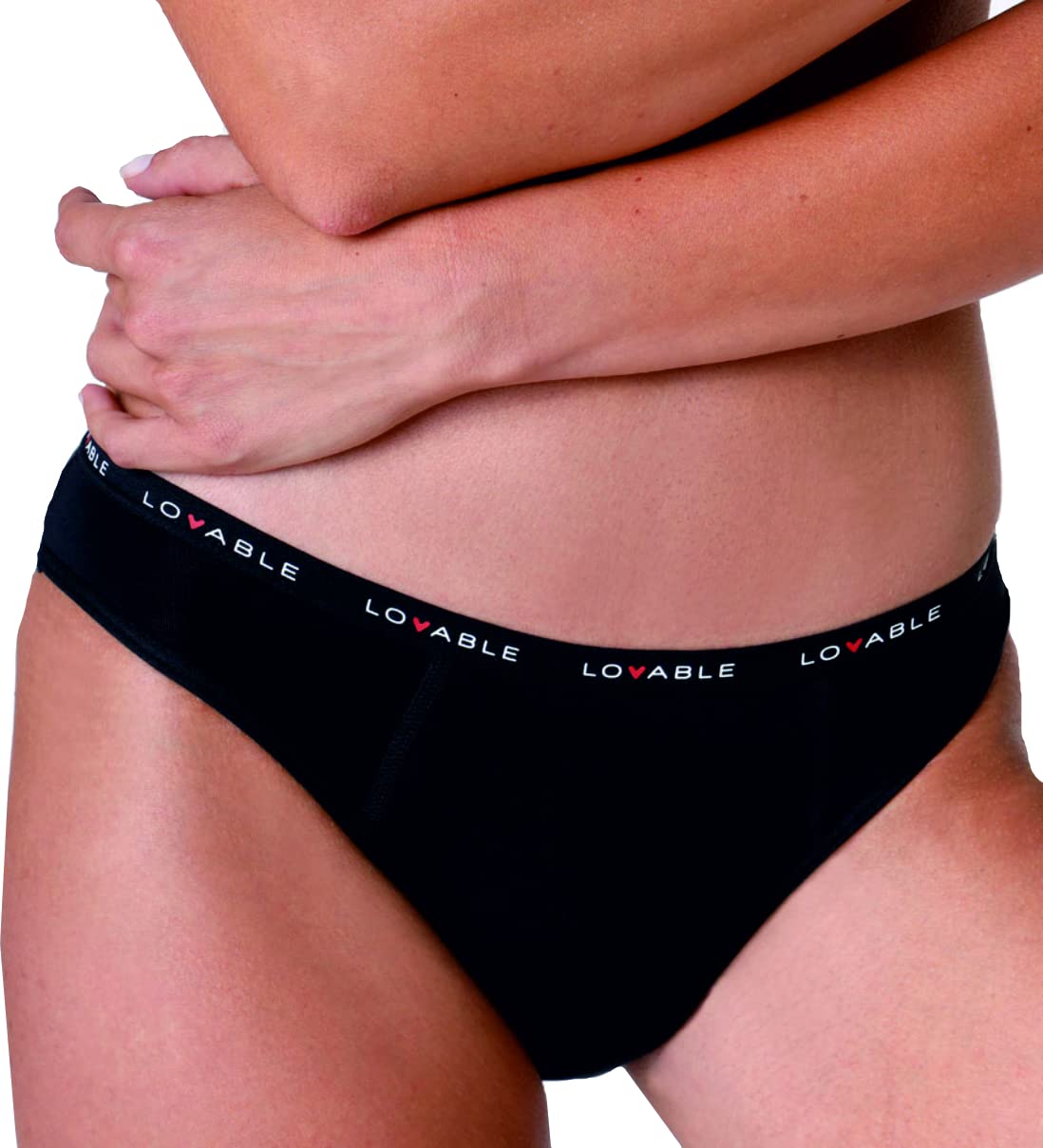 Lovable Women's Period Panties Underwear, Nero, M