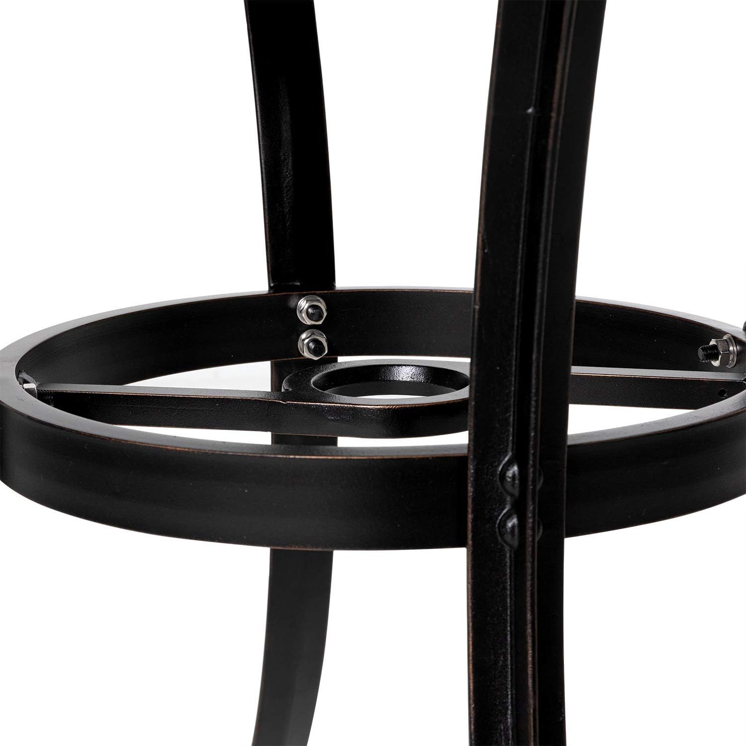 NUU GARDEN 36 Inch Indoor Outdoor Round Patio Bistro Table, Cast Aluminum Conversation Dining Table with Umbrella Hole Black: Kitchen & Dining
