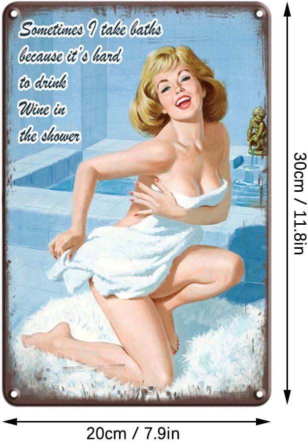 QUMENEY 4PCS Vintage Metal Tin Wall Sign Plague Poster - Image 3