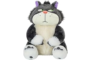 FLOERROYALE Cute Cat Plush Toy Cinderella's Cat Lucifer Plush Doll Fun Anime Cat Filled Animal Plush Throw Pillow, Birthday for Boys and Girls,11.8in