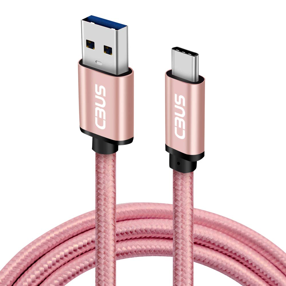 CBUS 1m Heavy-Duty Braided USB C Charger Cable Compatible with iPhone 16/15/Pro/Max/Plus, iPad Pro, iPad Air, iPad 10, iPad Mini, Galaxy Tab, Steam Deck (Pink Rose Gold)