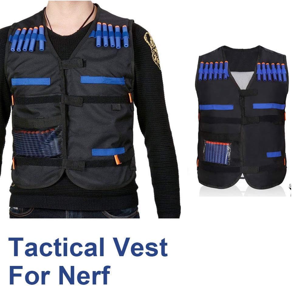 Tactical Vest Kids Toy Gun Clip Jacket Foam Bullet Ammunition Holder for Nerf N-Strike