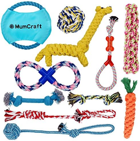 Mumcraft Dog Toys Set of 11 Unique Designs Indestructible Dog Toys for Aggressive Chewers, Reduce Anxiety, Dental Benefit