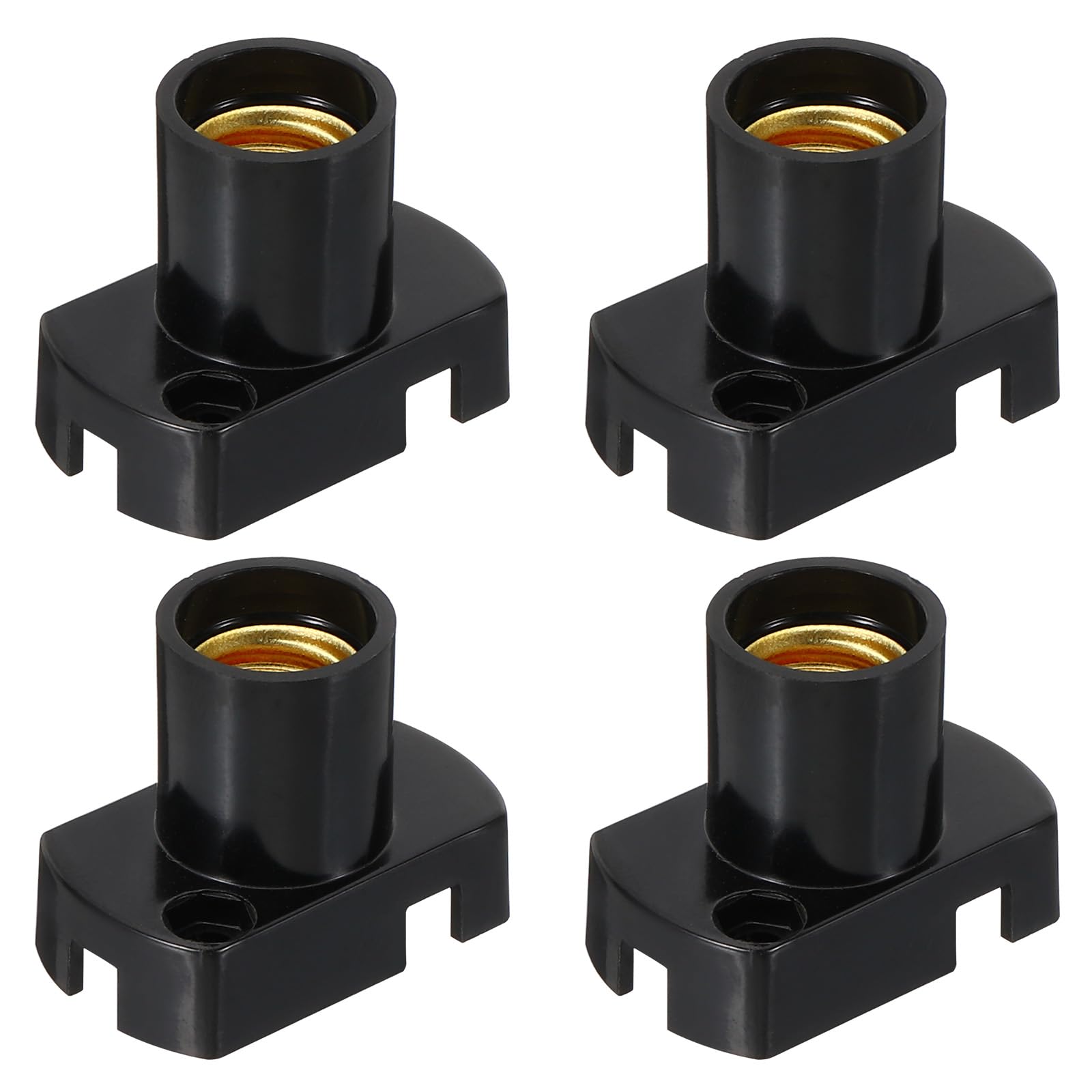 Photo 1 of PATIKIL E12 Base LED Bulb Lamp Holder, 4 Pcs Heat Resistant Plastic Screw-in Light Socket for Garage, Outlet, Basement, Black