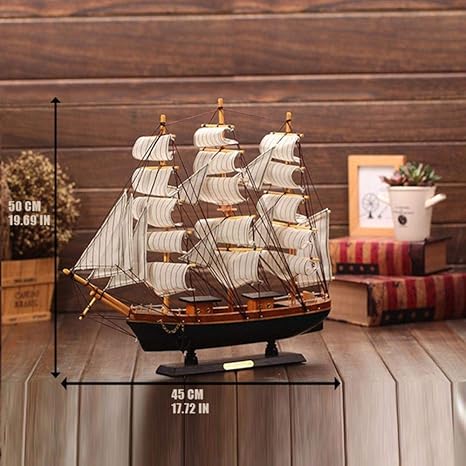 SANXIN Esculturas para El Hogar Modelo De Barco De Madera Decoración