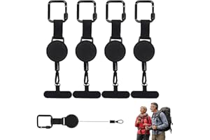 Outdoor Anti-Theft Retractable Phone Lanyard, Lightweight Adjustable Length Phone Tether Keychain Holder (4 Pack)