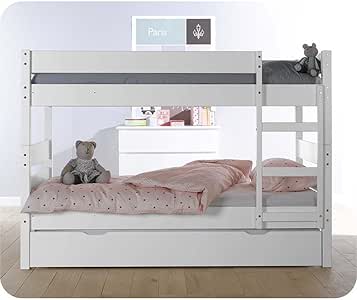 Mobikids - Litera 1,2,3+Cama Nido supletoria, Blanca. 90x190cm: Amazon