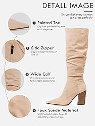 PiePieBuy Womens Faux Suede Knee High Boots Pointed