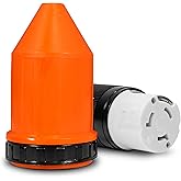 True Mods 50A RV Power Twist Lock Female Plug Receptacle Replacement Cord End Connector Kit with Cord Boot Protector Cover [NEMA SS2-50R 125/250V] [for 6/3+8/1AWG Power Wires] [ETL]