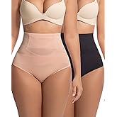 2 PCS Thong Tummy Control Shapewear Shorts for Women High Waisted Body Shaper Underwear Seamless Shapewear Panty Girdle