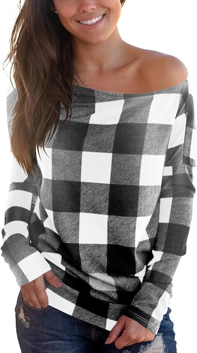 cold shoulder plaid top