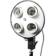 Foto4easy E27 Four Socket Multi-Holder Studio Tricolor Light Bulb Lamp Head 4-in-1