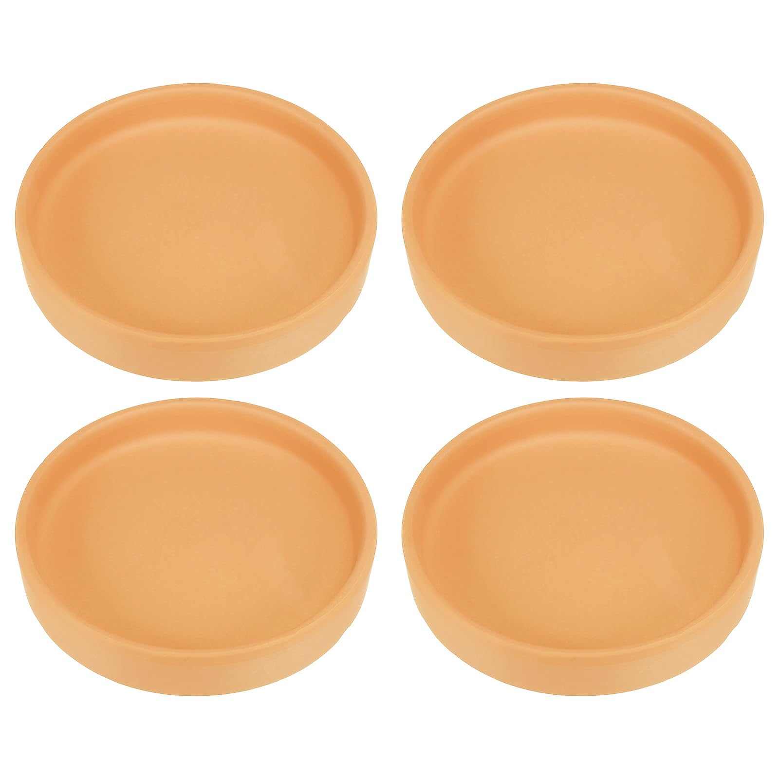 PATIKIL 4.5 Inch Round Ceramic Plant Saucer, 4 Pack Plant Saucer Tray Flower Planter Drip Tray for Indoors Outdoors Patio Balcony, Terracotta