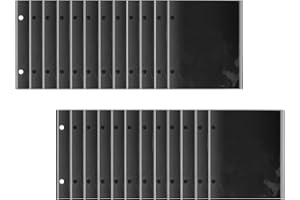 DDAOWANX 24 Pieces Black Flip Folio Marching Band Music Files Holder Flip Folder Pages Sheet 7.5 x 6.3 Inches PVC Waterproof Window Pages Musical Flip Folder with 2 Holes for Music Files