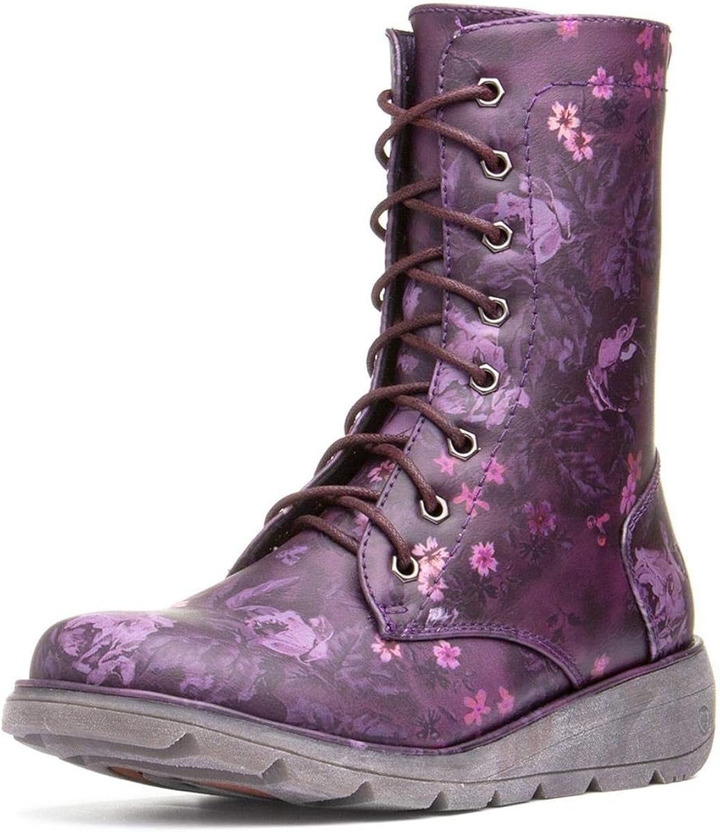 Heavenly Feet Martina Womens Purple Lace Up Boot Amazon.co.uk Shoes