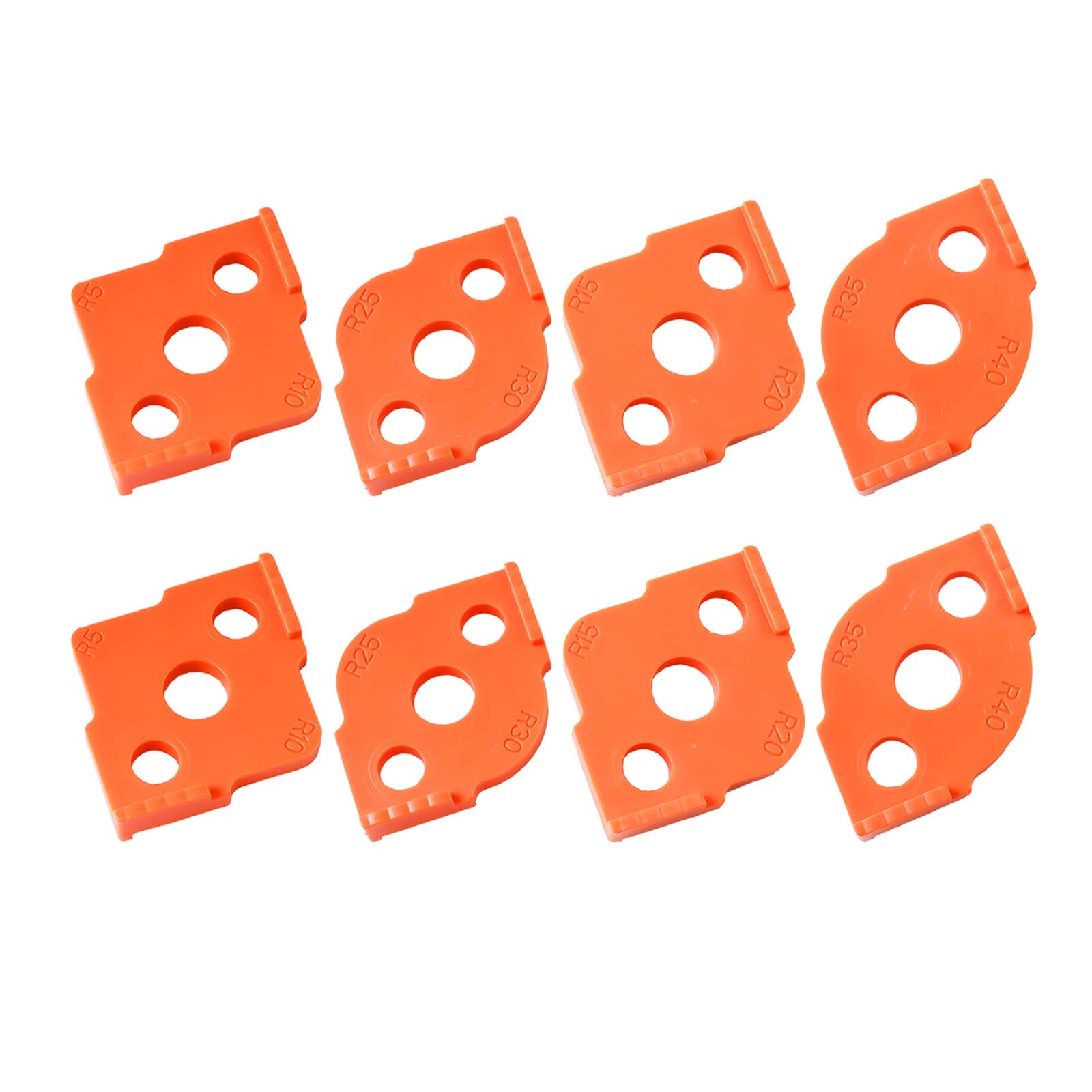 Radius Jig Router Templates, Corner Routing Templates for Woodworking, High Hardness ABS+CNC Jig Radius Corners R5 R10 R15 R20 R25 R30 R35 R40 (8 Pieces)