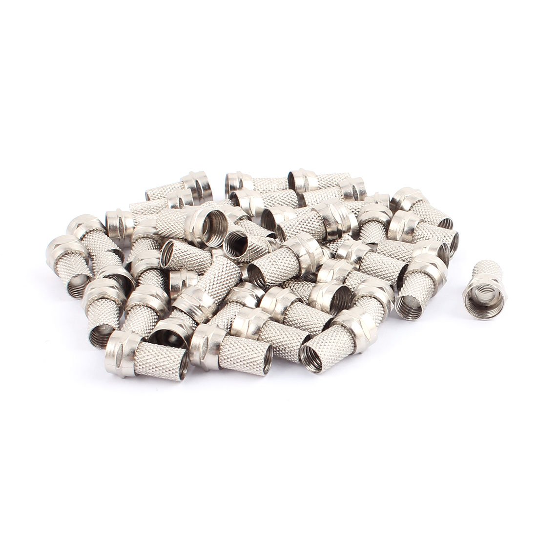 sourcing map 48 Pcs RG6 Cable Alloy Screw on Coaxial F-Type Male Plug RF Connectors