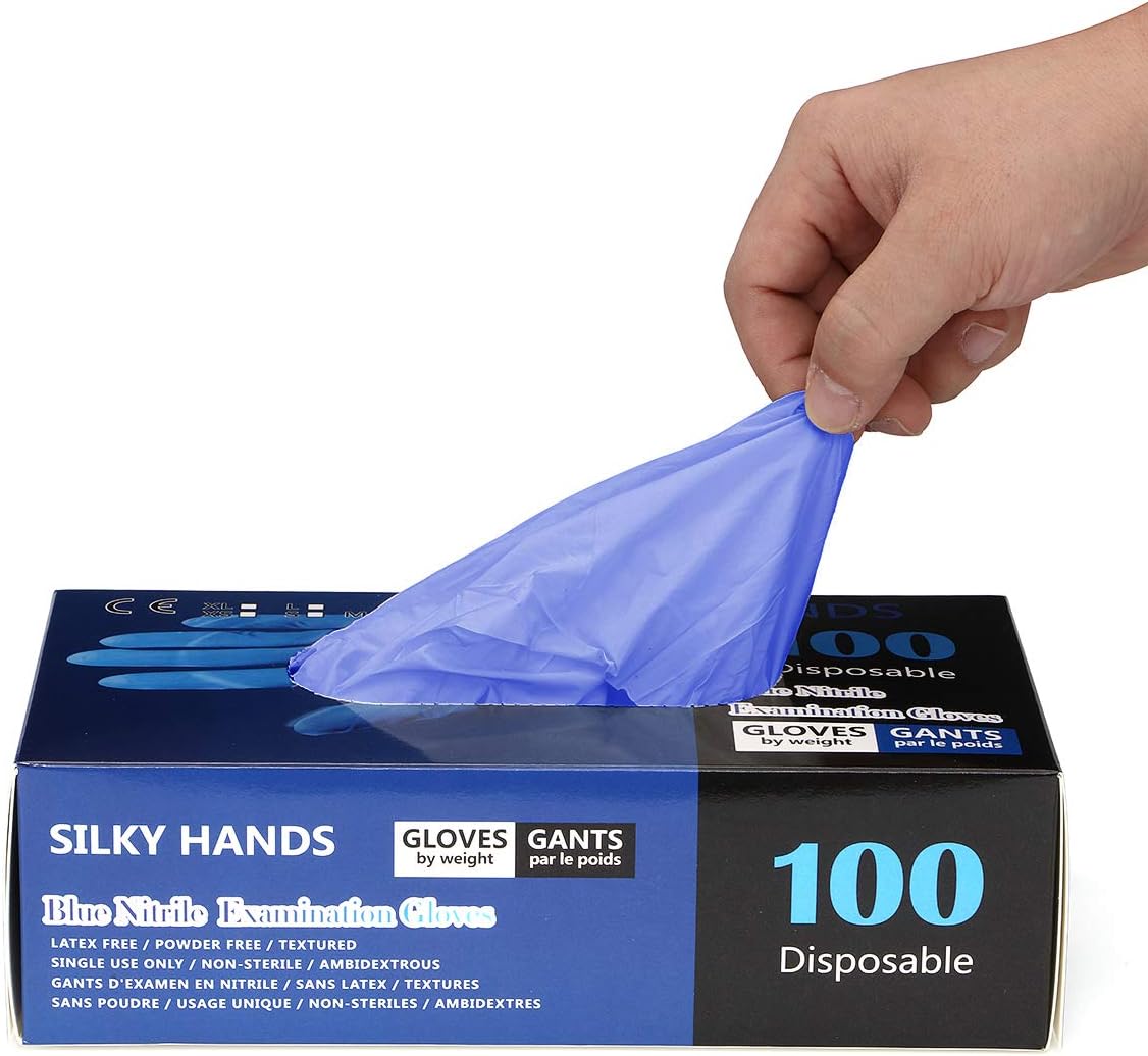 Disposable Nitrile Gloves Ease of use Disposable Nitrile Powder-Free Non-Sterile Disposable Food Safe Box of 100 pcs Purple XL
