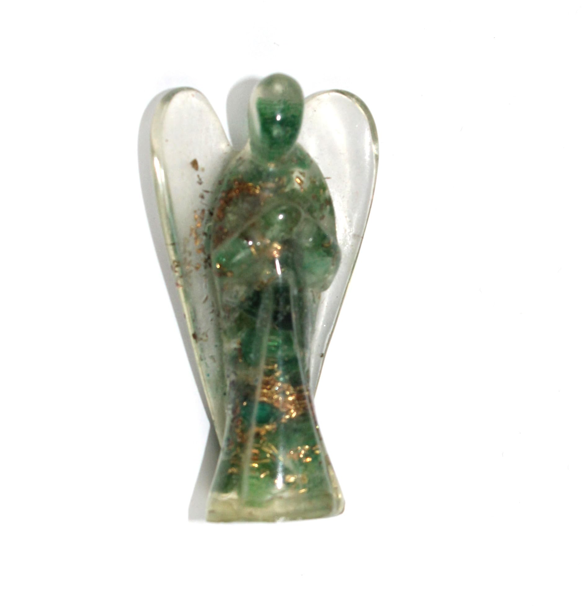 Prajet Energized Orgonite Healing Crystal Orgone Guardian Angel Copper Metal Mix Rare Healing Positive Energy Approx. Size 2 Inch (Mica Angel Orgone)