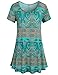 Hibelle Womens Short Sleeve Tops, Fashion Summer Clothes 2020 Green Shirts for Women Nice Dressy Designer Tunic Country Style Floral Print T Shirt Dress Blouse XX-Large Easter