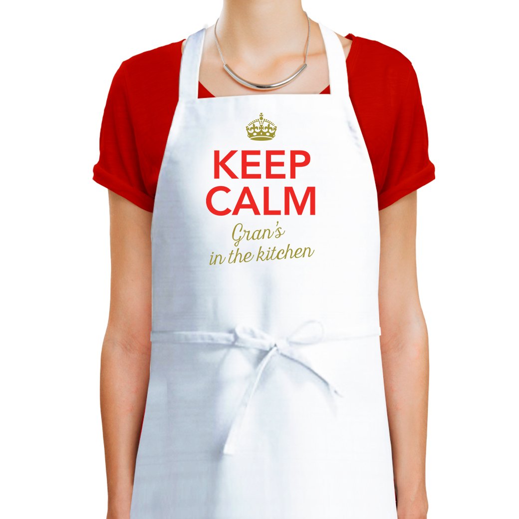 Gran Apron, Gran Cooking Gift, Keep Calm Gran’s in The Kitchen, Personalized Gran Gift, Cooking Apron for Women, Birthday Gift for Gran!