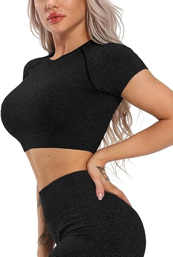 short sleeve gym crop top