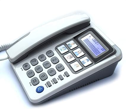 Amazon シンプルな老人の電話 バッテリーフリー設計 日付 時刻表示 大きなフォント 16の着信音 固定可能 固定可能な固定電話 ファミリー番号とハンズフリー機能付き Telephone Phone 電話機本体