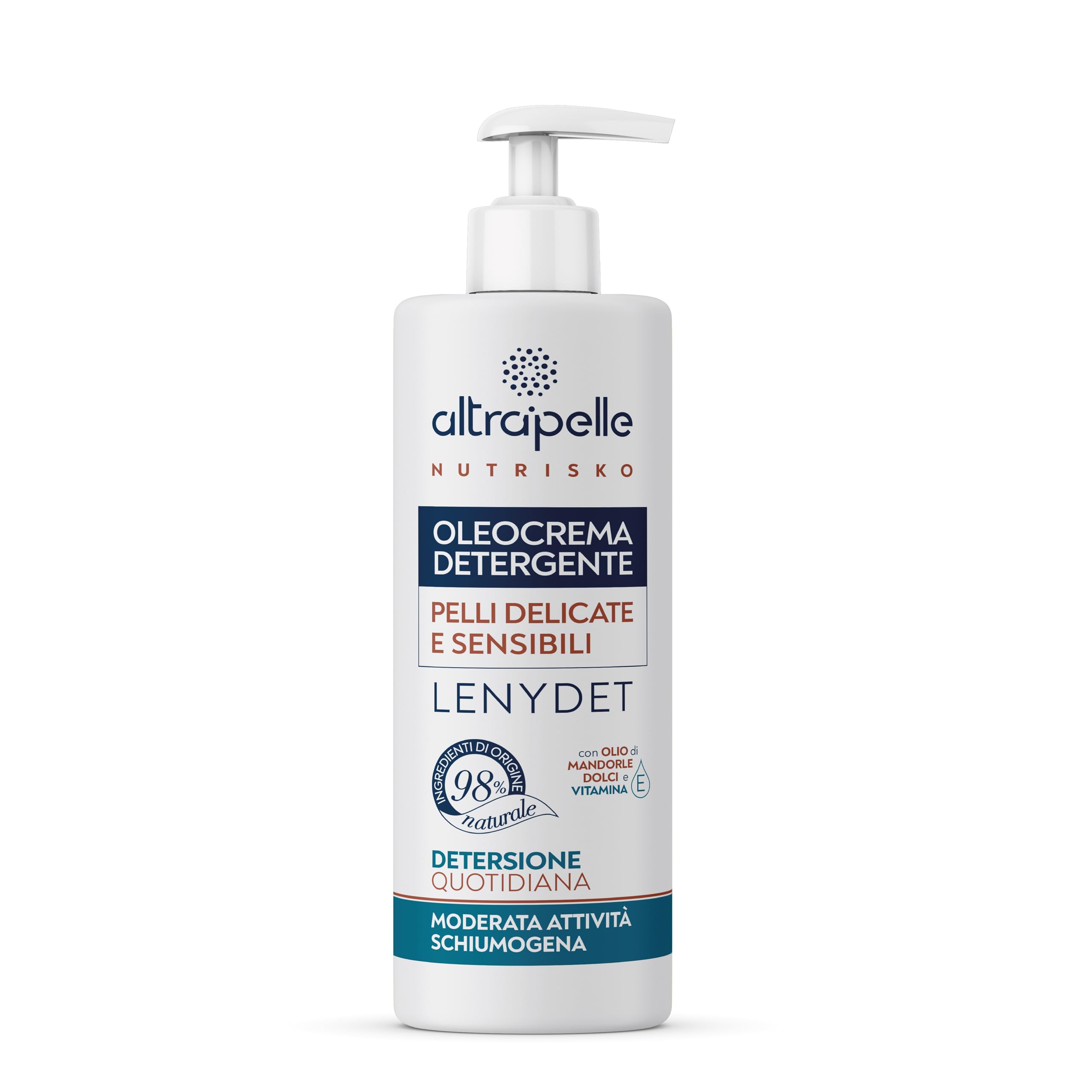 Altrapelle Nutrisko Lenydet Cleansing Oleocrema for Delicate and Sensitive Skin, Moisturizes, Soothes and Gently Removes Impurities, Soothing and Protective Formula, Made in Italy (400 ml)