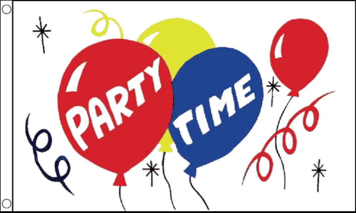 Party Time Flag 5 x 3 FT - 100% Polyester With Eyelets FlagSuperstore©