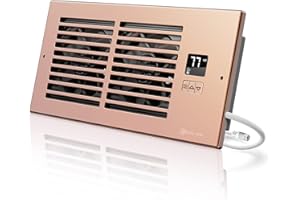 AyA Gear Register Booster Fan, Quiet AC Vent Fan with Thermostat Control, Heating Cooling Register Booster Fan Fits 4” x 10” Register Holes, Brown