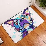 YJBear Thin Purple Puppy Dog Pattern Floor Mat Coral Fleece Home Decor Carpet Indoor Rectangle Doormat Kitchen Floor Runner 16