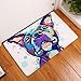 YJ Bear Thin Purple Puppy Dog Pattern Floor Mat Coral Fleece Home Decor Carpet Indoor Rectangle Doormat Kitchen Floor Runner 16