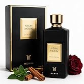 Merve Neon Moon Unisex Perfume 3.4 Oz Long Lasting EDP Oud Rose Patchouli | Smoky oud, rose &amp; leather unisex scent, 25% perfume oil, vegan &amp; cruelty-free