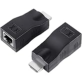 CIXLOGIC HDMI Extender to RJ45 Network Cable Converter Over CAT 5e/6 1080p CCTV - Transmitter and Receiver for HDTV PS4 STB D