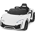 Costzon Ride on Car, 12V Battery Powered Electric Vehicle w/Manual & Remote Control Modes, LED Lights, Horn, Music, MP3, USB, TF, 3 Speeds, Spring Suspension, Ride on Toy for Boys Girls (White)