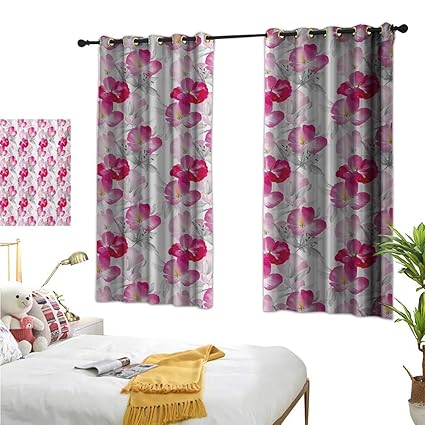 Amazon Com Floral Decorative Curtains For Living Room Watercolor