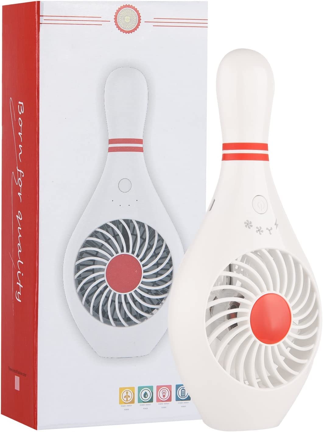 Handheld Portable Fan Bowling Pin Fan Mini Small Personal USB Fan for Home Office Sports Travel Bodybuilding and face fan for makeup Festival Holiday Gift