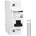 DIHOOL AC/DC Miniature Circuit Breaker, Single Pole 100 Amp, 12V 24V 48V 400V, Non Polarized, Solar Disconnect Switch, DIN Rail Mount, RV Battery Isolator, PV Array MCB, Thermal Magnetic Trip