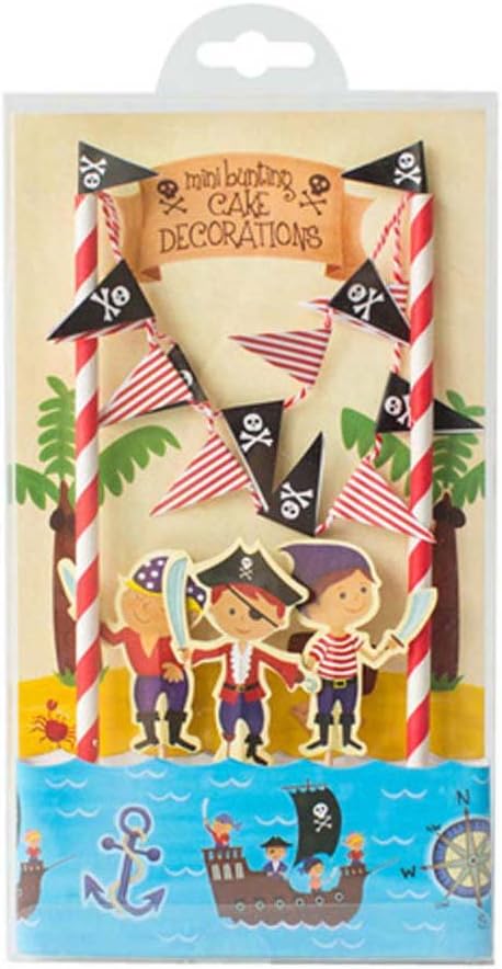 Cartoon Birthday Cake Garland Bunting Flag Topper Wraper Sets Decorating Kits Baby Boy Shower Pirate Party Favors Decorations Supplies for Kids Birthday