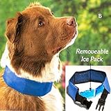 COOL DOG COLLAR WITH REMOVABLE ICE PACK - SIZE SMALL (FITS NECK 11