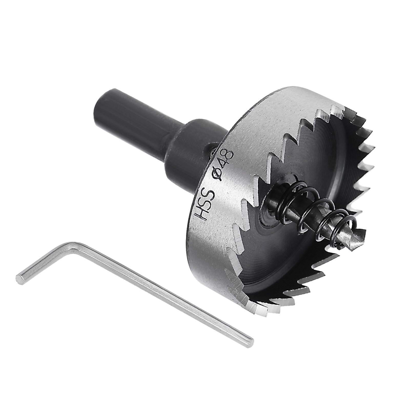 Kozelo 1pcs Hole Saw - [48mm] HSS (High Speed Steel) 4341 Drill Bit Hole Cutter for Stainless Steel Aluminum Metal Wood Plastic Use, Triangular Shank