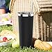 Simple HH 22OZ Stainless Steel Tumbler Vacuum Insulated Coffee Cup Double Wall Travel Flask Mug with Lid and Straw, White and Black (Black)