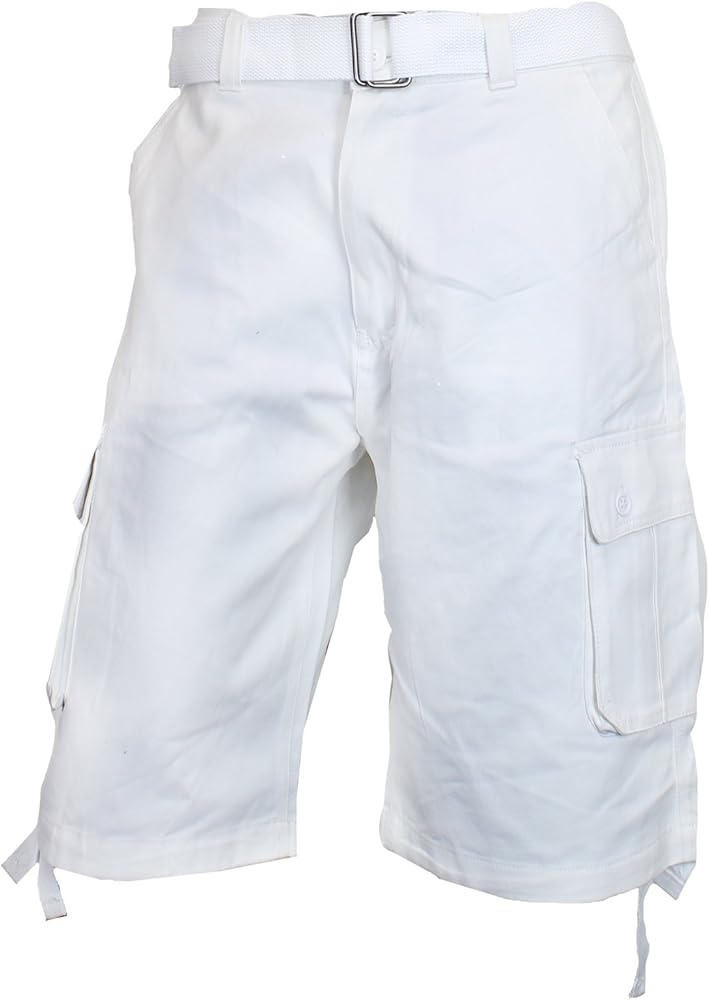 all white cargo shorts