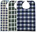 3 Pack Adult Bibs with Crumb Catcher - Waterproof and Reusable Clothing Protectors for Elderly Men and Women