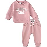 Yvowming Baby Girl Clothes Daddy’s Girl Long Sleeve Sweatshirt Pullover Tops + Joggers Pants Fall and Winter Outfit Set