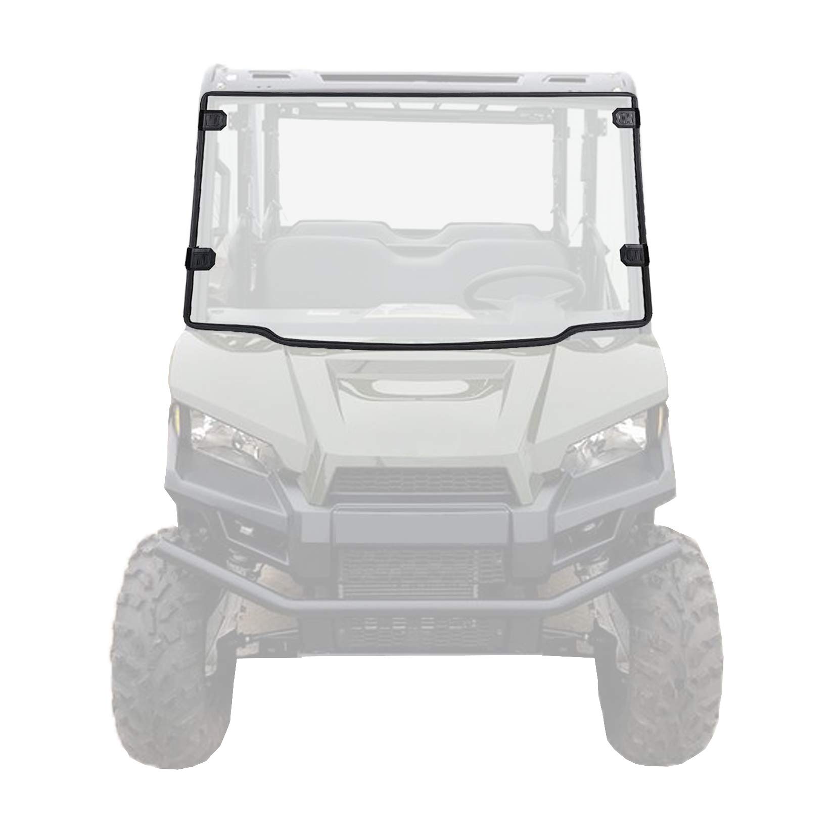 Clear Front Full Windshield Scratch Resistant 1/4 Inch PMMA Windscreen Replacement for Polaris Ranger Midsize 500 570 Crew EV ETX 2015-2020