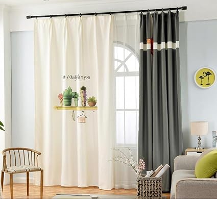 Rideaux Gris Et Blanc Drap Plissé Blackout Type De Crochet