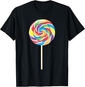 Lollipop Shirt Men Women Kids Rainbow Sucker Candy Costume T-Shirt
